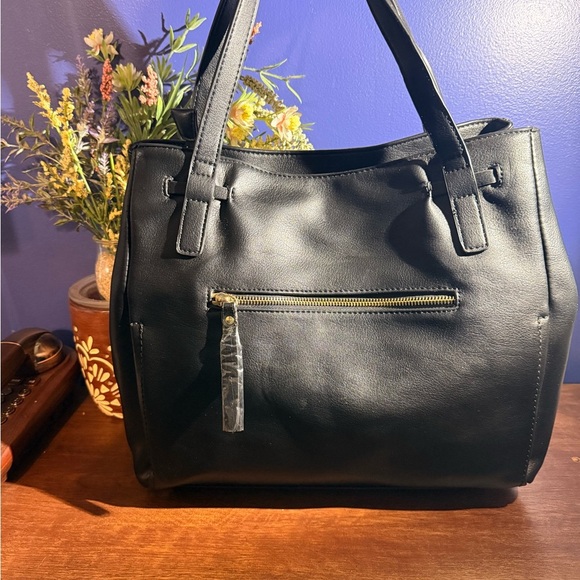 Urban Expressions Handbags - Urban Expressions Large Black Leather Tote Bag NWOT- never used
